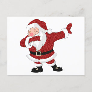 Cartão Postal De Festividades Dabbing Red Santa Claus Feriado divertido Humor
