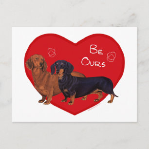 Cartão Postal De Festividades Dachshund Dia dos Namorados