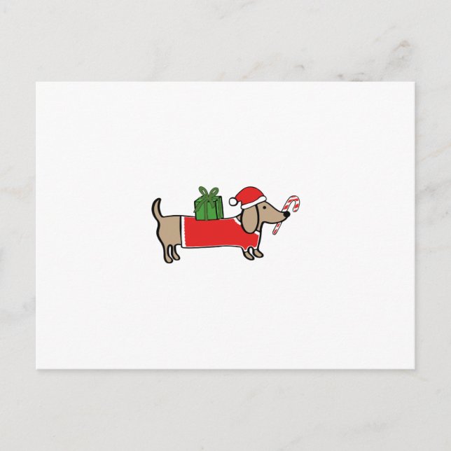Cartão Postal De Festividades Dachshund Natal (Frente)