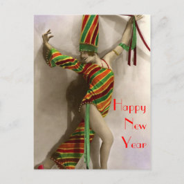 Cartão Postal De Festividades Dança no Ano Novo