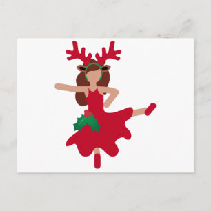 Cartão Postal De Festividades dançarina do xmas flamenco emoji