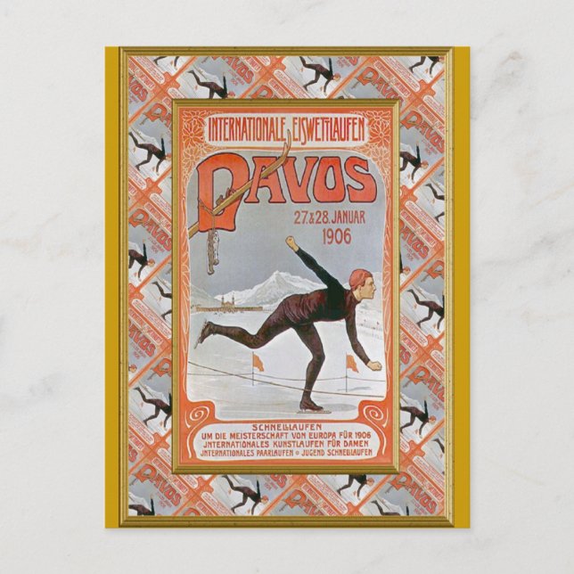 Cartão Postal De Festividades Davos 1906 (Frente)