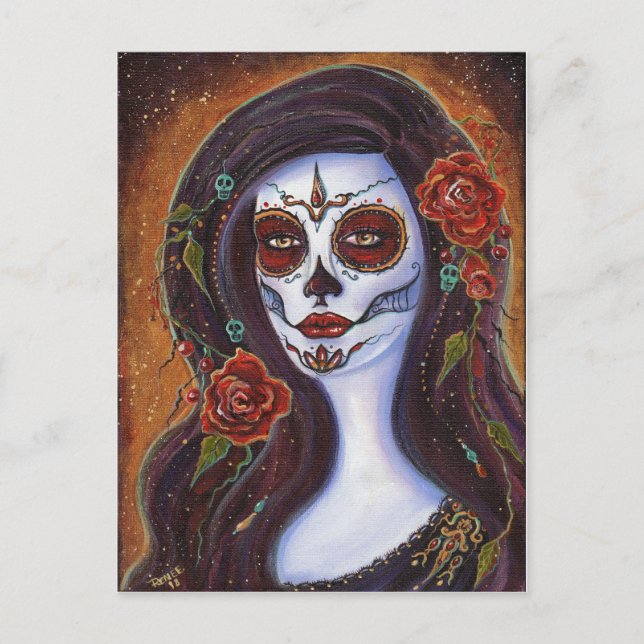Cartão Postal De Festividades Day of the dead postcard by Renee Lavoie (Frente)