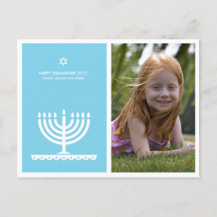 Cartão Postal De Festividades De Lucy: FELIZ HANUKKAH MODERN MENORAH