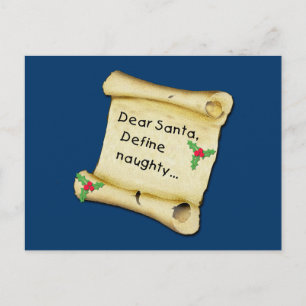 Cartão Postal De Festividades Dear Santa...Define Naughty T-shirts, Baby Clothes