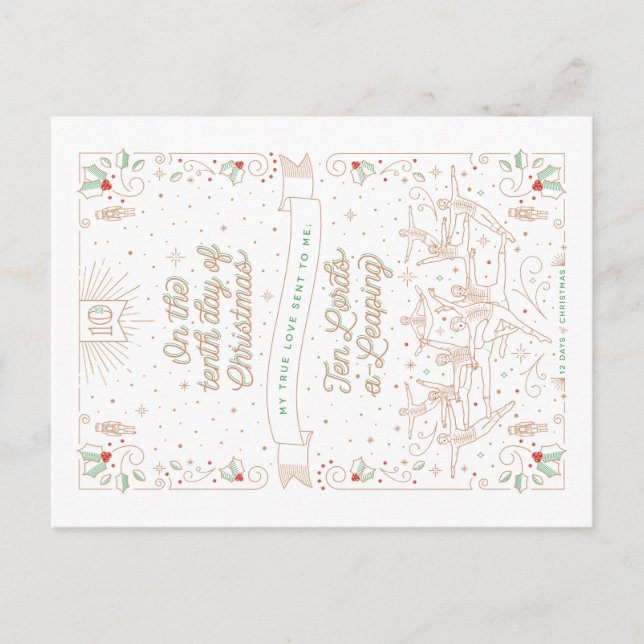 Cartão Postal De Festividades DÉCIMO DIA do NATAL/cartão do Natal (Frente)