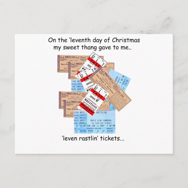 Cartão Postal De Festividades Décimo primeiro Natal do campónio do dia (Frente)