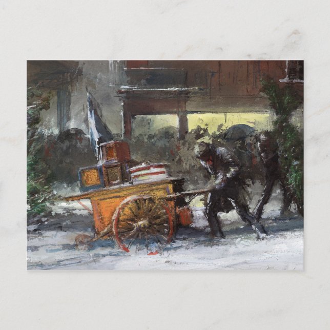 Cartão Postal De Festividades Décimo quarto St. no tempo do Natal (Frente)