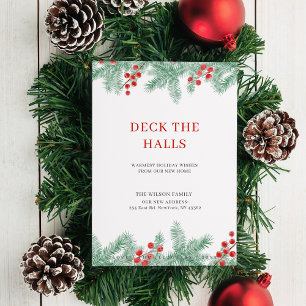 Cartão Postal De Festividades Deck The Halls Novo Endereço em Movimento