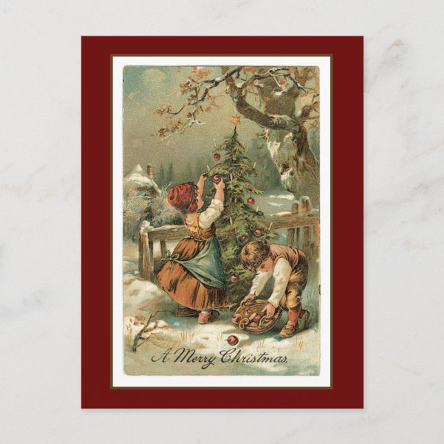 Cartão Postal De Festividades Decoração da árvore (Frente)