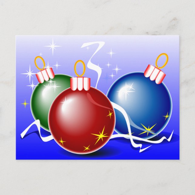 Cartão Postal De Festividades decoração de Natal (Frente)