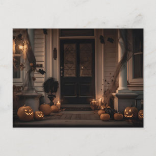 Cartão Postal De Festividades Decoração de Porca de Halloween assustadora com Ja