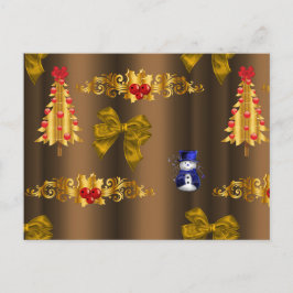 Cartão Postal De Festividades Decorações de Natal em Bronze
