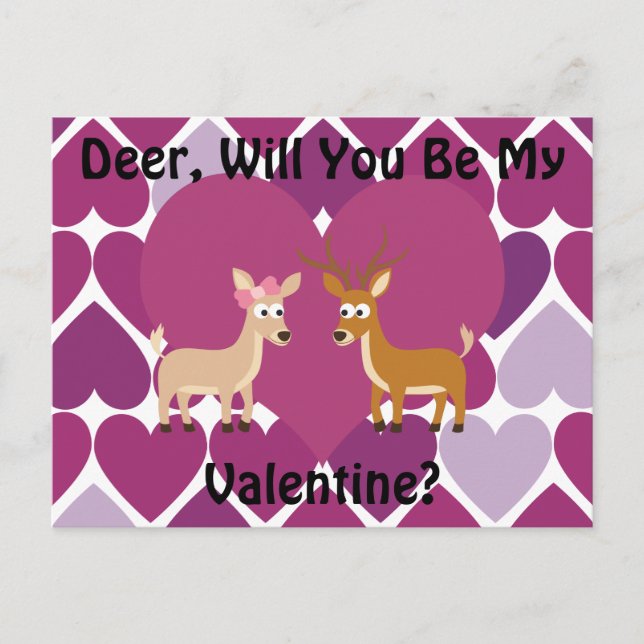 Cartão Postal De Festividades Deer Love (Frente)