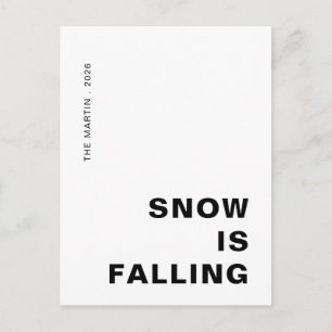 Cartão Postal De Festividades Deixe Nevar Minimalista Natal Festa Limpa