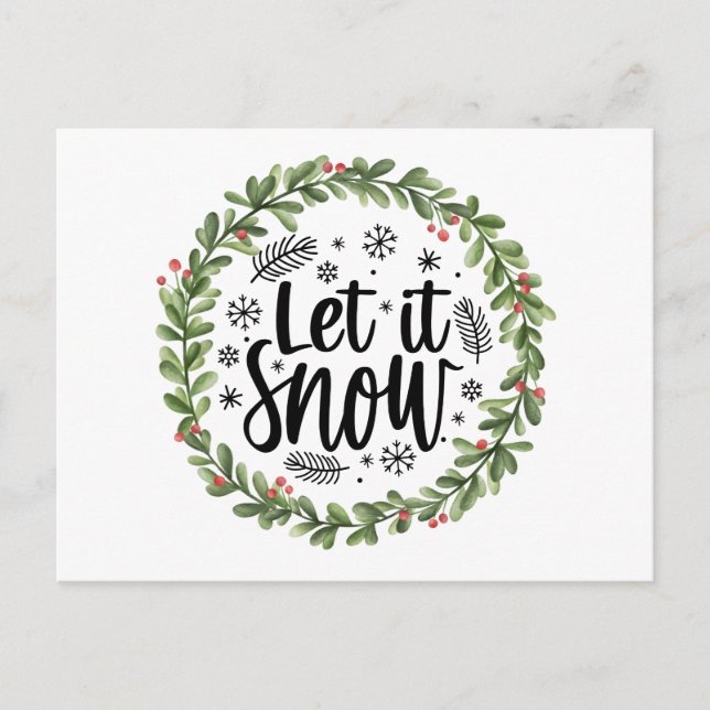 Cartão Postal De Festividades Deixe-o nevar por água (Frente)