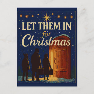 Cartão Postal De Festividades Deixe-os Entrar para o Design de Natal