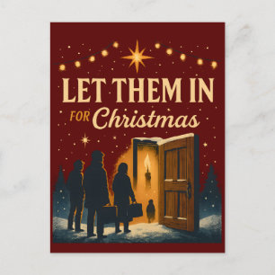 Cartão Postal De Festividades Deixem Eles Entrar para o Design de Natal