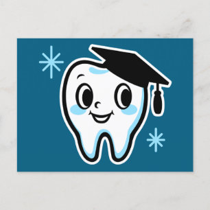 Cartão Postal De Festividades Dente bonito vestindo um quadro de morteiros