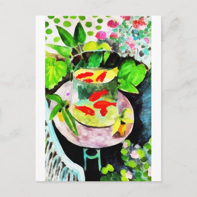 Cartão Postal De Festividades depois de Henri Matisse, The Goldfish, desenho dig (Frente)