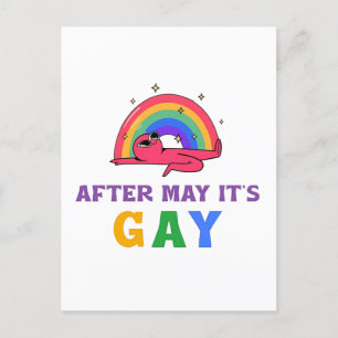 Cartão Postal De Festividades Depois de maio, é Gay Engraçado Mês de Orgulho LGB