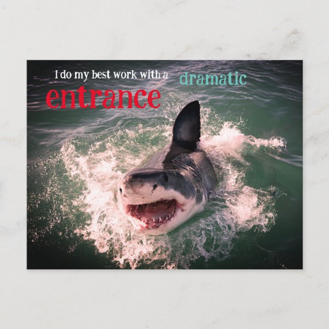 Cartão Postal De Festividades Derrame de tubarão branco-excelente (Frente)