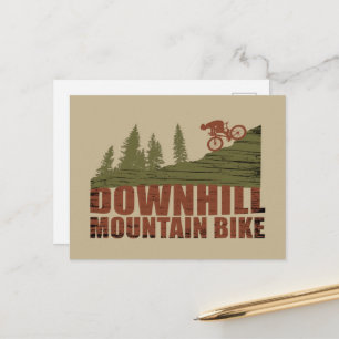 Cartão Postal De Festividades Descida de bicicleta de montanha