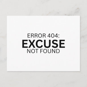 Cartão Postal De Festividades Desculpa Erro 404 Não Encontrada Minimalista Máqui