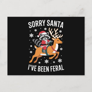 Cartão Postal De Festividades Desculpe Papai Noel Eu Fui Feral Natal Guaxinim Xm