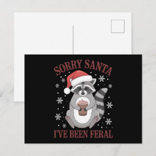 Cartão Postal De Festividades Desculpem Papais noeis que eu fui Feral Christmas 
