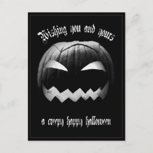 Cartão Postal De Festividades Desejando a você e aos seus um feliz Halloween ass