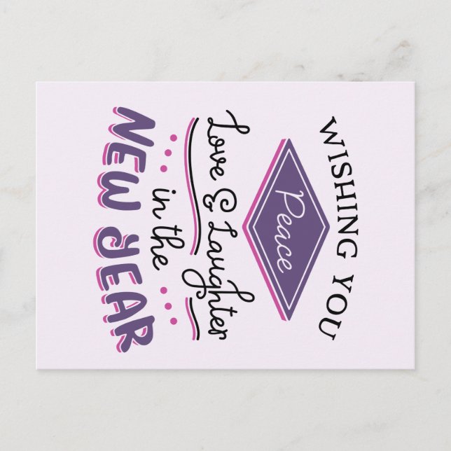 Cartão Postal De Festividades Desejando-lhe um Ano Novo Pacífico (Frente)