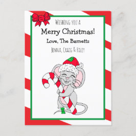 Cartão Postal De Festividades Desejando-lhe um Feliz Mouse de Natal