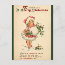 Cartão Postal De Festividades Desejo-Te Um Feliz Natal - Poema De Vintage