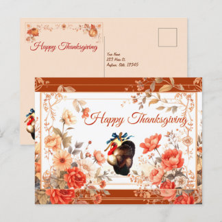 Cartão Postal De Festividades Desejos da Ação de Graças da Turquia