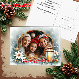 Cartão Postal De Festividades Desejos de Inverno com foto própria