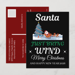 Cartão Postal De Festividades Desejos de Inverno Elegantes Cartão de Natal Perso