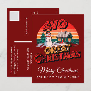 Cartão Postal De Festividades Desejos de Inverno Natal 2025 Personalizado 2026