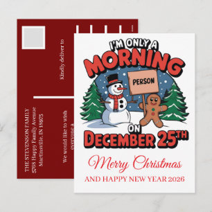 Cartão Postal De Festividades Desejos de Inverno Natal 2025 Personalizado 2026