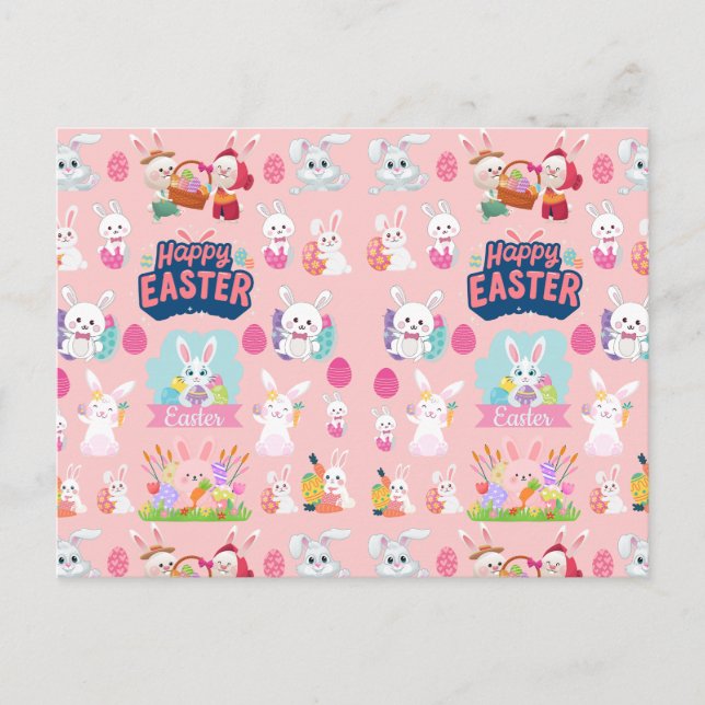 Cartão Postal De Festividades Desejos do felz pascoa - Páscoa Engraçado de Padrã (Frente)