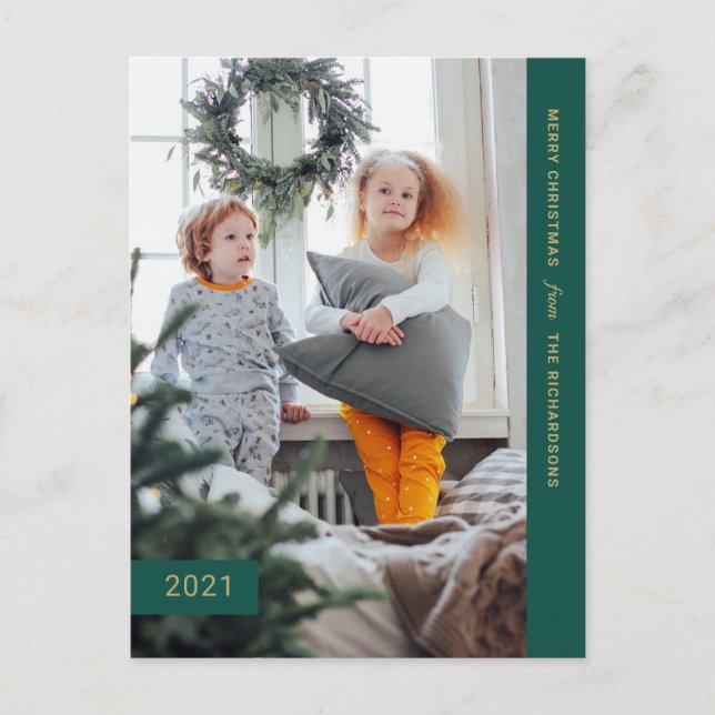 Cartão Postal De Festividades Desejos Festivos | Foto Moderna (Frente)