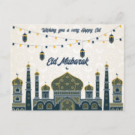 Cartão Postal De Festividades Desejos mais quentes de um abençoado Eid Mubarak