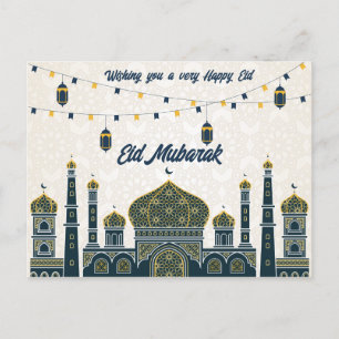 Cartão Postal De Festividades Desejos mais quentes de um abençoado Eid Mubarak