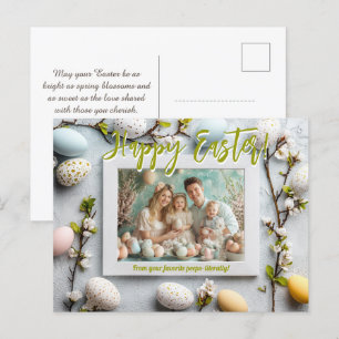 Cartão Postal De Festividades 🐰 🥚 🌸 desejos personalizáveis 🐇 de Páscoa Hopp