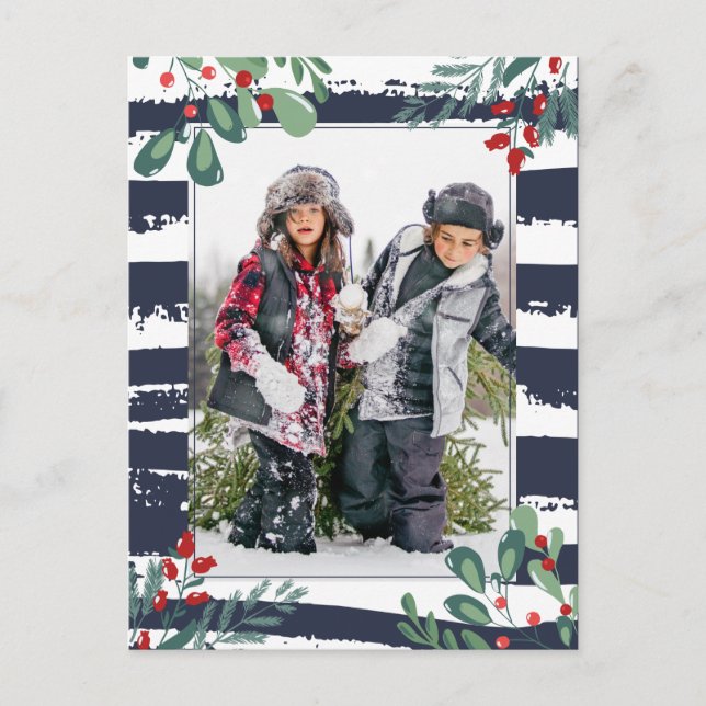 Cartão Postal De Festividades Desejos Quentes | Cartão de Férias de Foto (Frente)