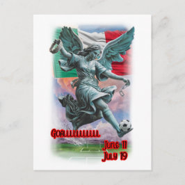 Cartão Postal De Festividades Desenho Colorido do Anjo da Independência em um
