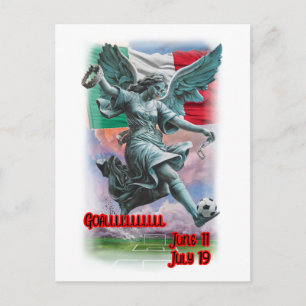 Cartão Postal De Festividades Desenho Colorido do Anjo da Independência em um 