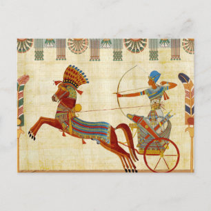 Cartão Postal De Festividades Desenho Colorido do Faraó Ramesés II do Antigo Egi