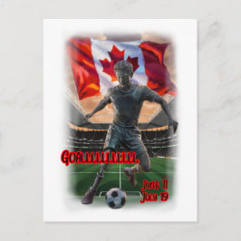 Cartão Postal De Festividades Desenho Colorido sobre uma Celebração de Futebol e