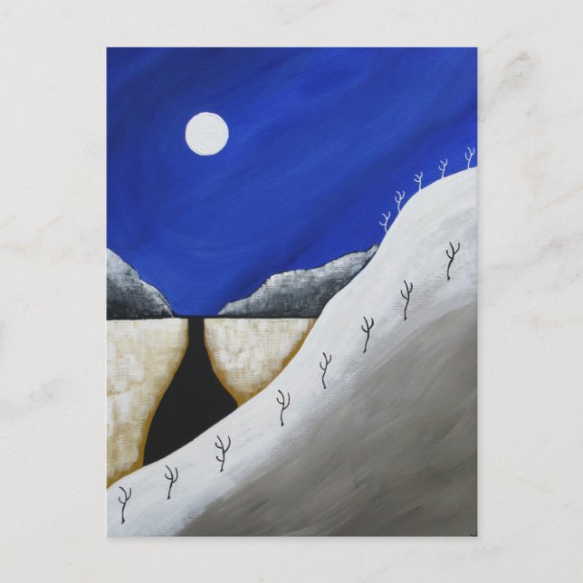 Cartão Postal De Festividades Deserto de Natal arizona Sudoeste do Cactus (Frente)